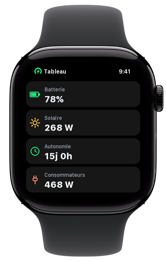 Deeck sur Apple Watch : charge et autonomie au poignet